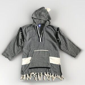 KOZA WOMENS JACKET CHEVRON LONG SLEEV PONCHO SMALL